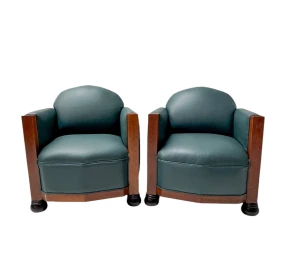 Two Art Deco Amsterdamse School Lounge Chairs by Fa. Drilling Amsterdam, 1920s